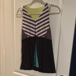 Black and White Asymmetrical Sleeveless Bike Tank